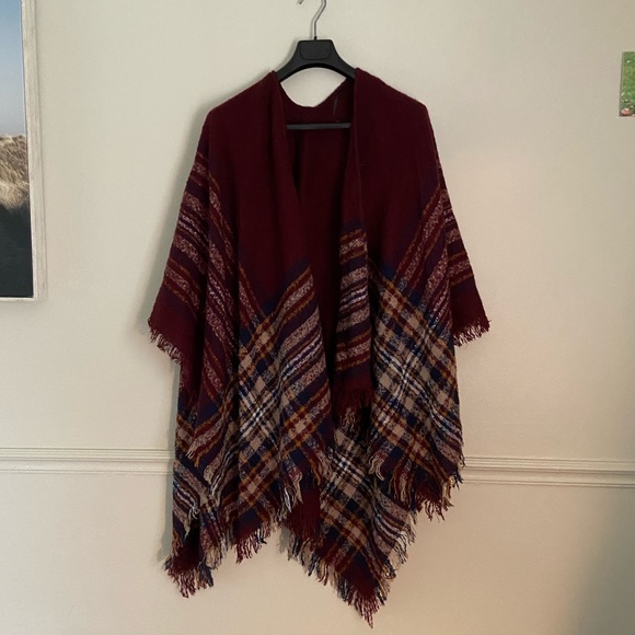 Garage Accessories - Cozy Garage Burgundy Plaid Blanket Scarf/Shawl